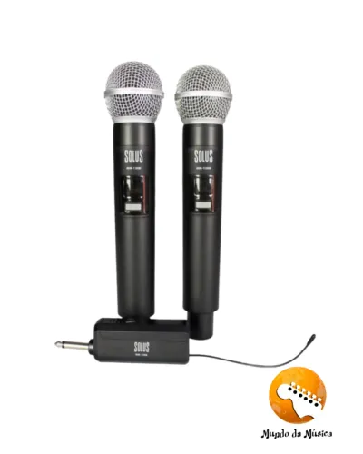 MICROFONE DUPLO VHF FREQUÊNCIA FIXA SOUNDCOICE SOLUS MM-120D