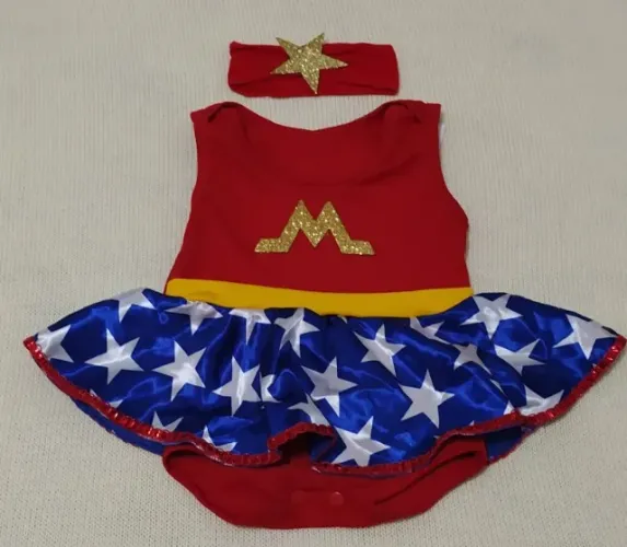 Body Fantasia Infantil Mulher-maravilha