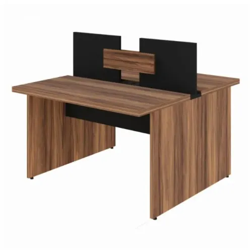 Mesa De Escritório Modular Nogal Sevilha Preto Estilo Executivo 21480
