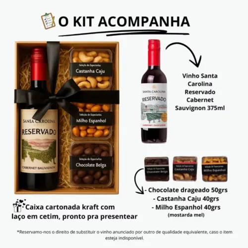 KIT DE VINHO + 4 APERITIVOS 