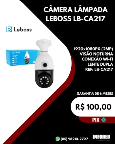Câmera lâmpada Leboss LB-CA217