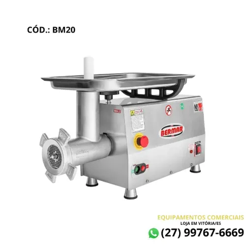 Moedor De Carne Boca 22 200kg/h 1,25hp Bm20 Bivolt - Bermar 110v/220v