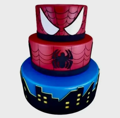 Bolo Fake Homem Aranha Aniversário Festa Decoração 