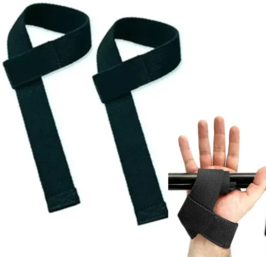 Par de Straps 100% Algodão tala para Academia, Musculação, Treino, Cross Fit