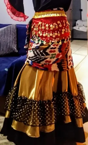 Saia Cigana Dourada para dança