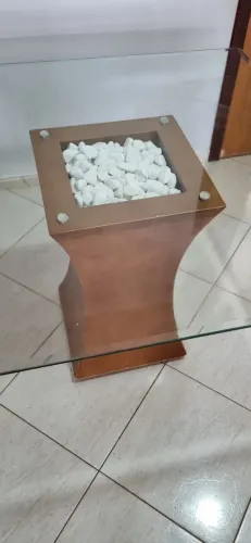 Mesa de Jantar Atlântida Móveis | 6 Lugares | Tampo de Vidro 1,20 x 1,20