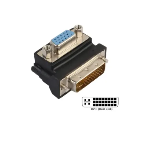 Adaptador Dvi-i 24+5 X Vga 90 Graus Tipo L Monitor Projetor