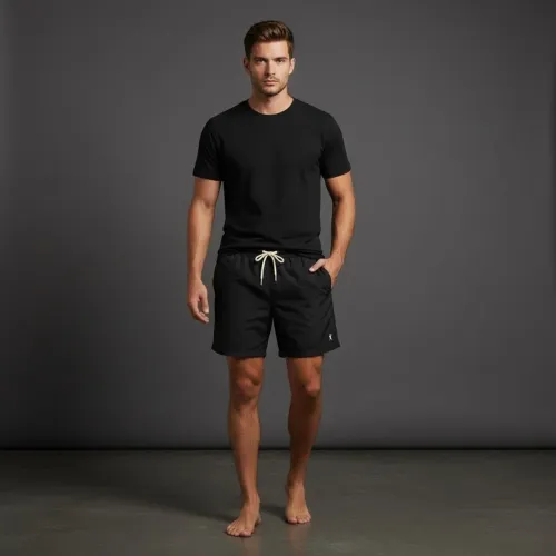 Conjunto Masculino Premium: Camiseta Algodão 100% + Short Linho Tecnológico