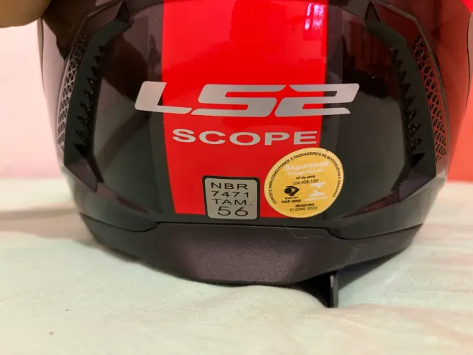 Capacete LS2 Tamanho 56 Preto/Cinza com Viseira Solar