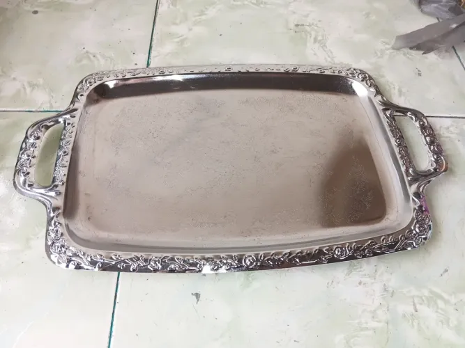 Bandeja em Aço Inox com alças 