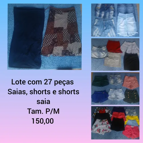 Lote de saias e shorts