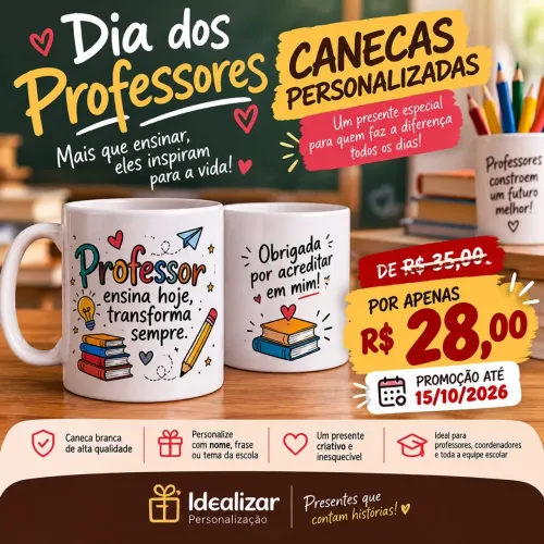 ? CANECA PERSONALIZADA DIA DOS PROFESSORES