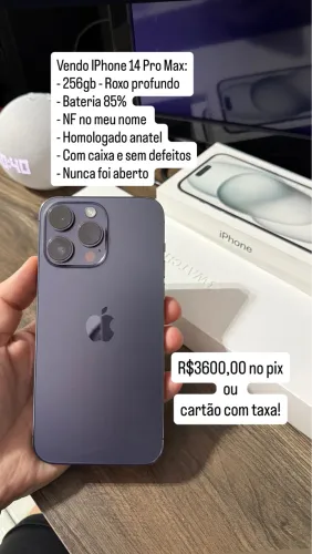 iPhone 14 Pro Max 256gb - Roxo profundo 85% de bateria