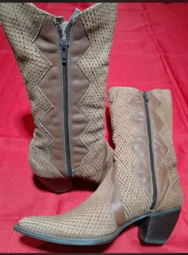 bota country de couro marrom 35 -36