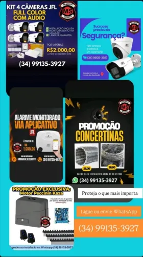Câmeras, Alarme, Concertina, Portão Eletrônico, Cerca Elétrica