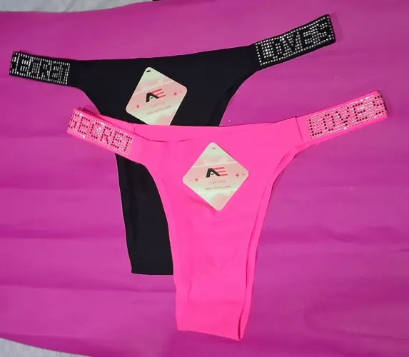 Calcinha sem costura pink e preto 2 por 25,00