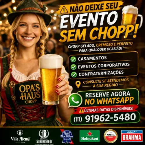 Atendemos seu Evento com Chopp Villa Alemã | Chopp Amstel | Chopp Brahma | Chopp Heineken
