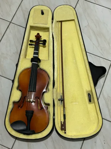 Violino 4/4 Acústico Arco Breu Cavalete Madeira + Estojo Cor