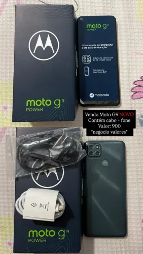 Motorola Moto G9 Power - SEMINOVO na caixa + fone + cabo