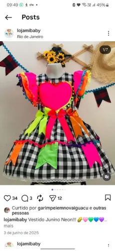 Vestido festa junina menina novo