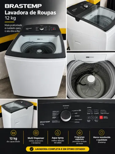 A Lavadora Brastemp 12kg Tira-Manchas Advanced (BWK12AB)