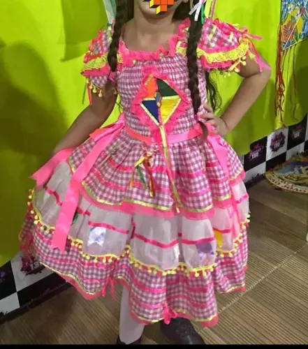 VESTIDO JUNINO 6 A 10 ANOS