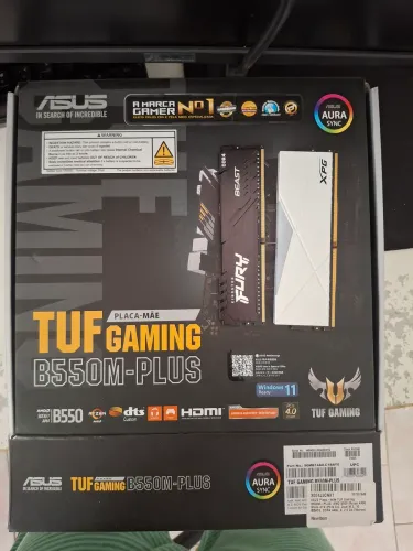Vendo Placa-mãe b550m asus tuf plus gaming, menoria ram 16gb ddr4 3200mhz e 8gb