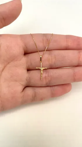 PINGENTE CRUCIFIXO OURO 18K 0.375 GRAMAS