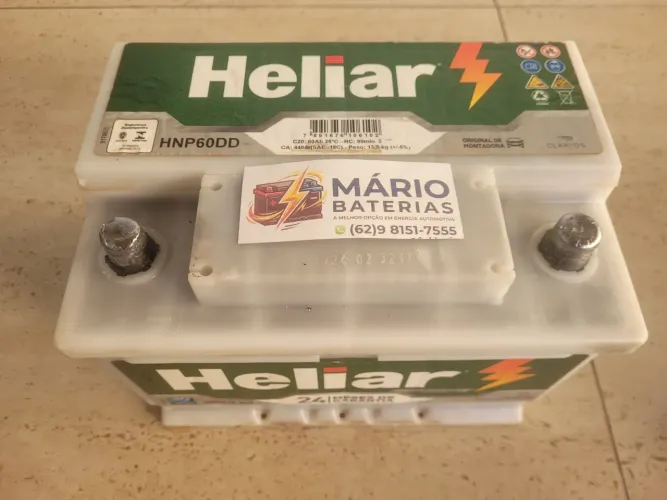 Bateria HELIAR 60 A SEMINOVA. No Setor Vila Nova. 60 Ampéres Garantia de 6 meses.