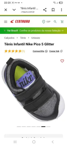 Tênis nike infantil tam 22,5 Brasil 