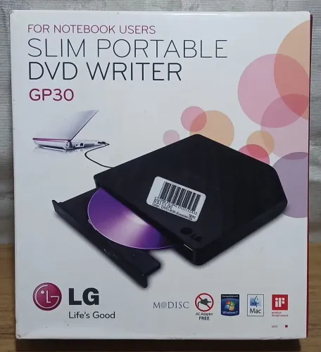 Gravador de dvd externo lg slim gp30 preto