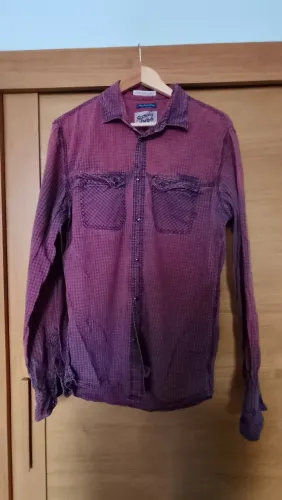 Camisa xadrez vermelho e preto Tam XL