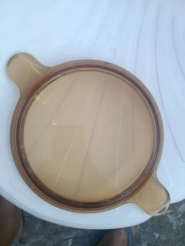 Tampa de vidro âmbar para panela