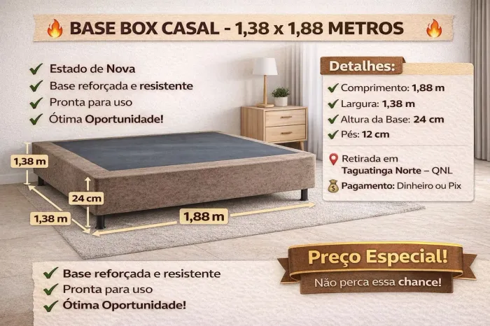 Base casal nova 1,88 x 1,38 impecável leia o anúncio informações sobre não entrego