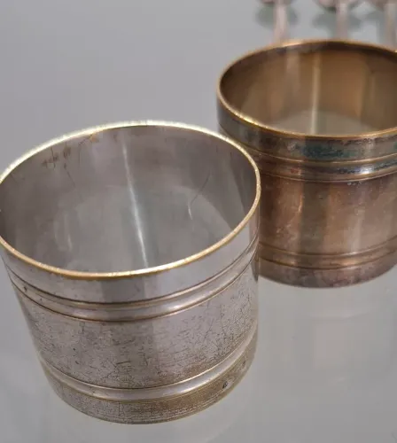 Peças em metal com banho de prata antigas