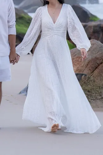 Vestido pré wedding off white 