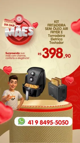 Kit Air fryer e torradeira 