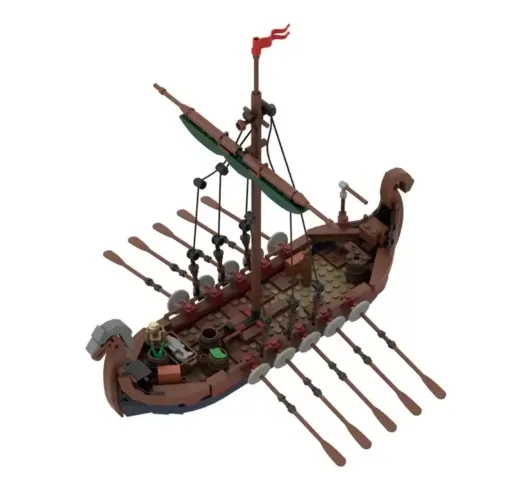 Embarcação Viking Drakkar Drage 30cm 463 peças de montar