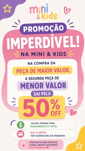 Promoção de roupa infantil menino e menina