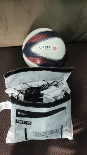 Kit Bola de Vôlei Kipsta + Rede Allsix, 13m, Novos, Nunca Usados