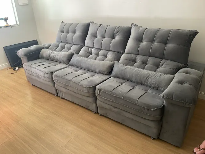 SOFÁ RETRÁTIL E RECLINÁVEL 3 LUGARES MÓDULOS DE (2.90MT)