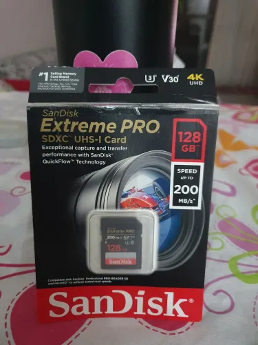 Sandisk extreme Pro SDX 128 GB velocidade up to 200 MB/s