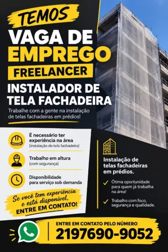 FREELANCER INSTALADOR DE TELA FACHADEIRA