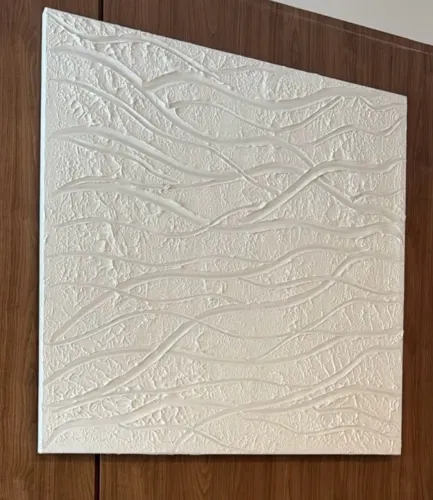 Quadro texturizado 0,90x0,90 com moldura em madeira ou branca