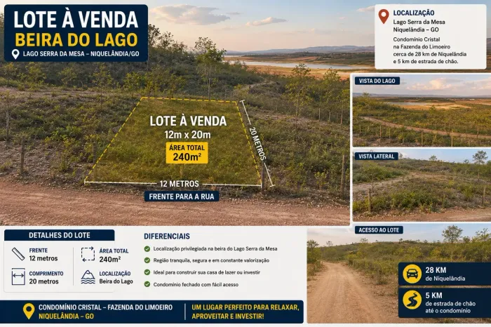 LOTE À VENDA - LAGO SERRA DA MESA | NIQUELÂNDIA-GO