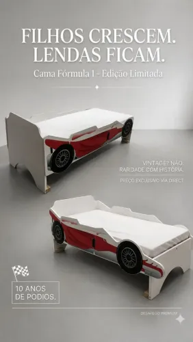 Cama de solteiro no formato dr carro infantil
