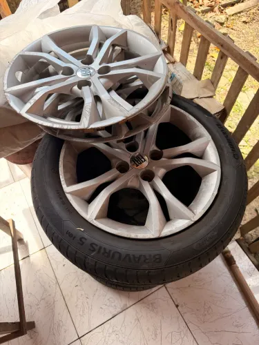 RODA + PNEUS ARO 15 SEMI NOVOS