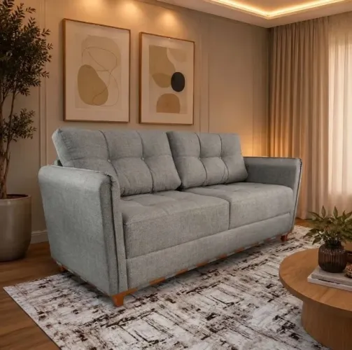 Sofá Living Vila Cinza 1,80 m