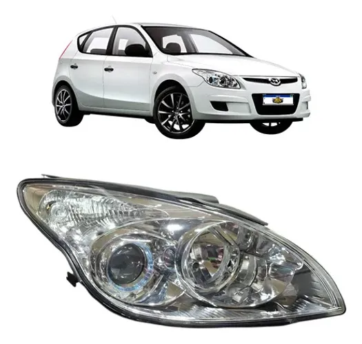 Farol Dianteiro Direito Hyundai I30 2008 A 2012 Cromado Direito/passageiro
