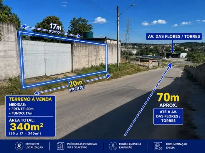 Terreno 340m² Murado e Plano á Poucos Metros da Avenida das Flores / Aceita Propostas